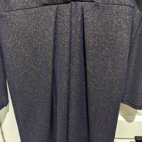 Pink Martini | Long Sleeve Wrap Front Dress in Aubergine Shimmer - Picture 5 of 7